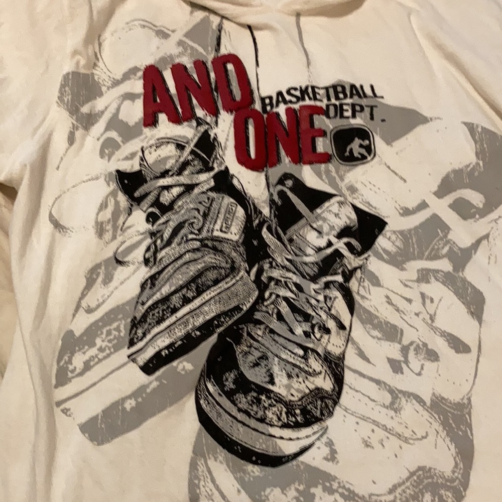 AND1 long sleeve hooded t-shirt